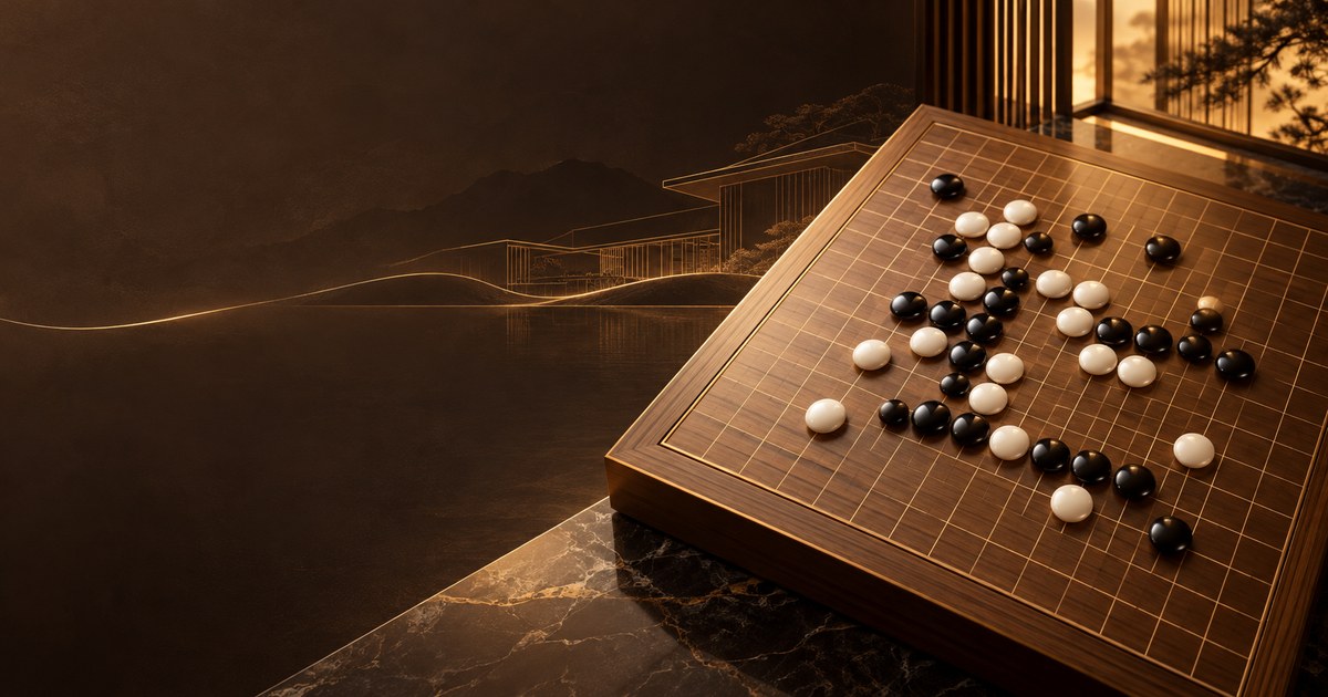 木質十五路五子棋盤與黑白棋子